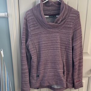 Bench Women's Heathered Purple Cowl Neck Sweater